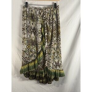 Unity Casuals Floral Forest Faux Wrap Skirt Drawstring Sz OS